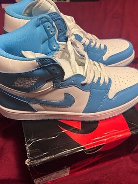 Jordan High-Top Sneakers in University Blue & White